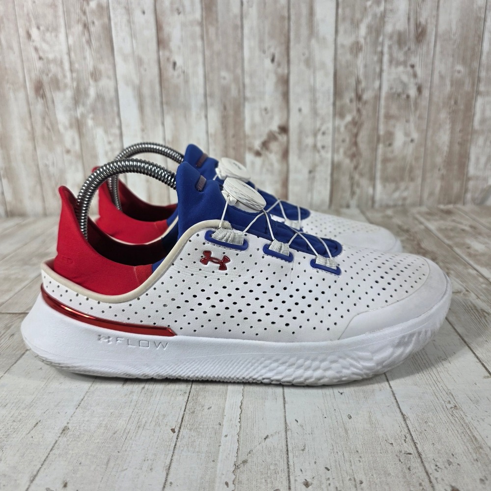 Under Armour SlipSpeed Training Shoes White Royal Red BOA 3027049-107 Womens 8